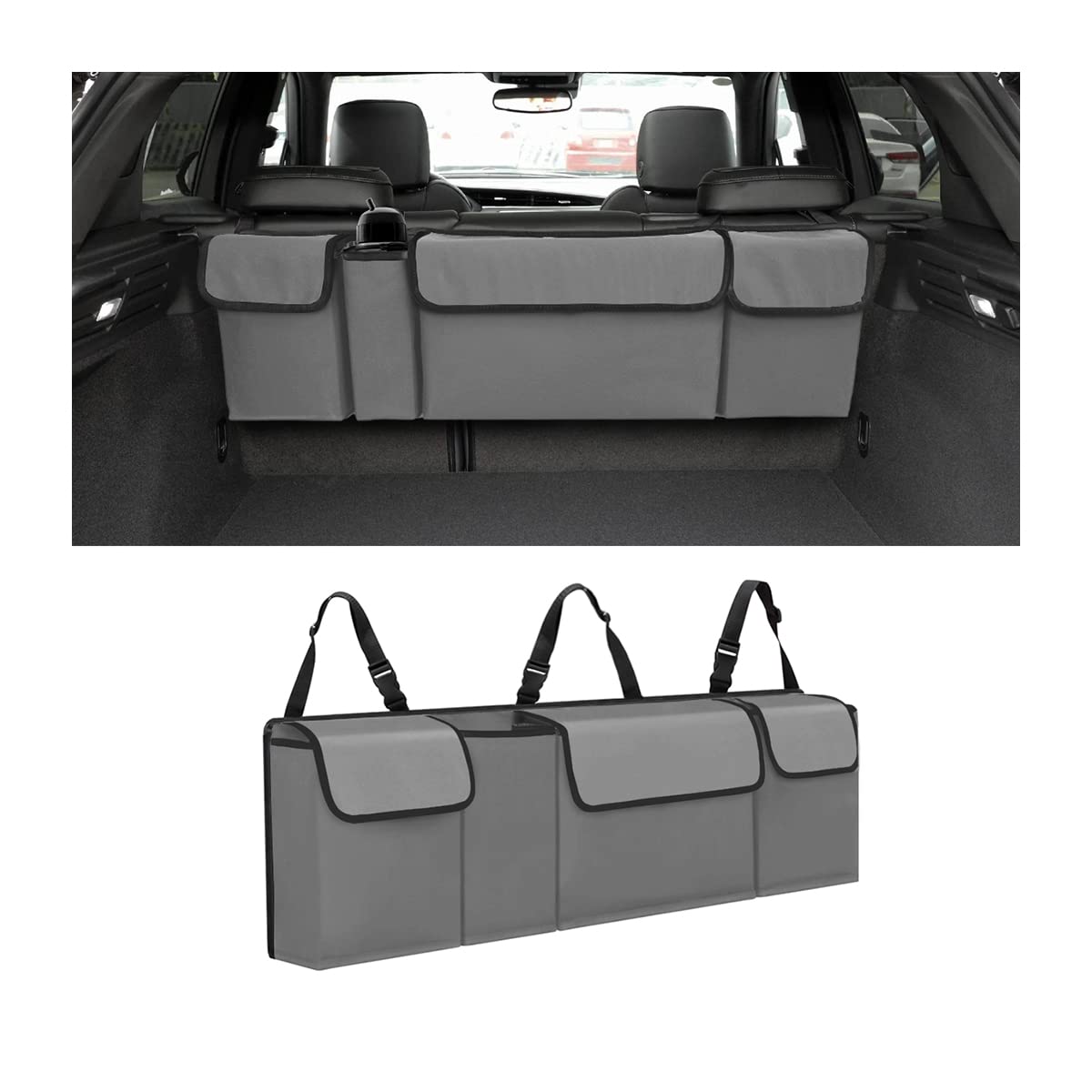 AUCELI Car Trunk Organizer, Hanging Backseat Storage Bag, Black