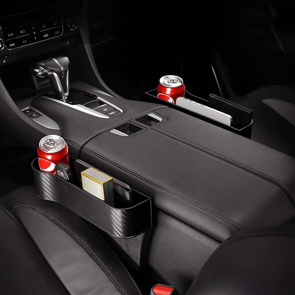 Moly Magnolia 2 Pack Seat Gap Organizers with Cup Holder and USB Charger