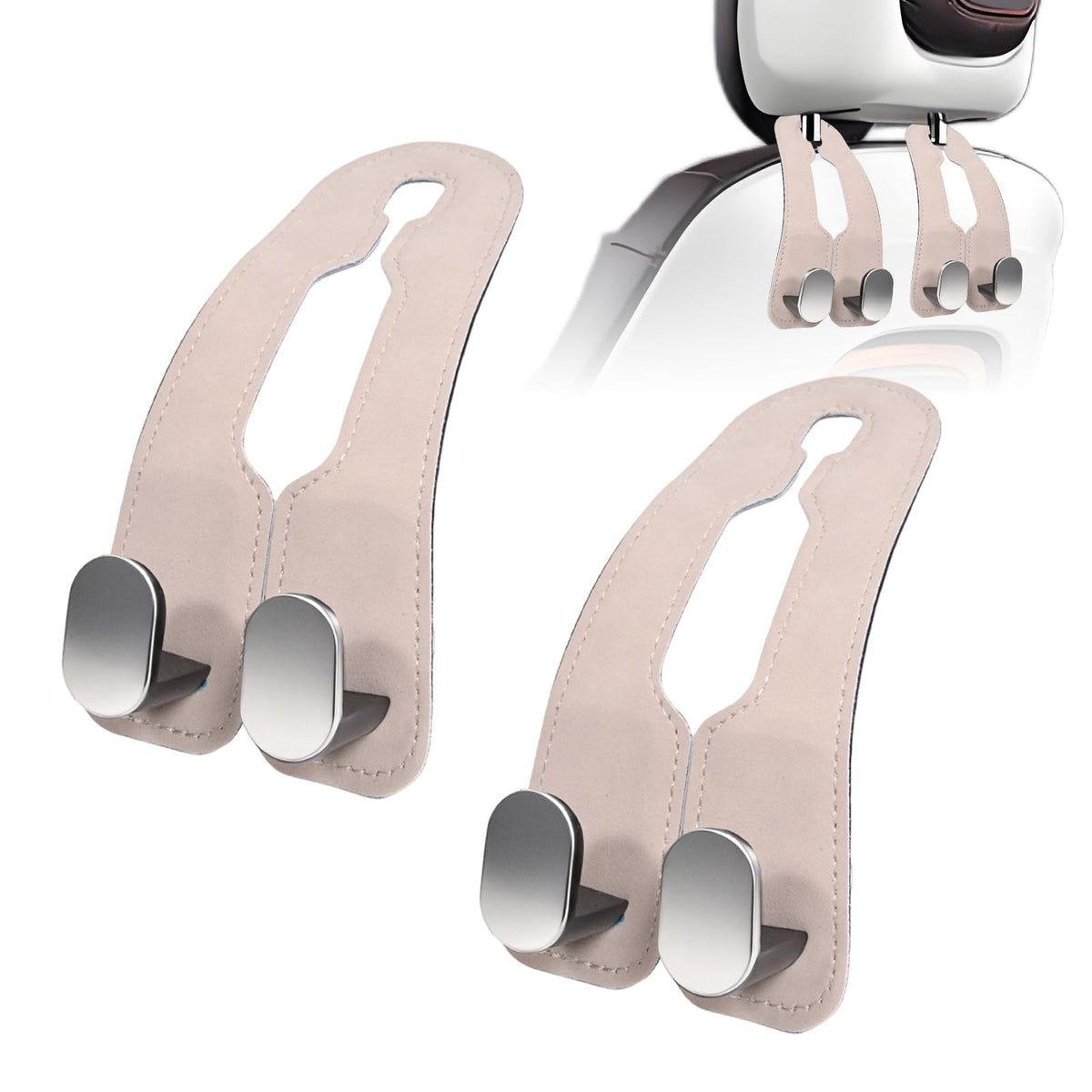 Car Purse Hook Purse Hook for Car Seats Headrest Car Seat Hooks,Heavy Duty Vehicle Organizer for Handbags, Groceries, Purses, Keep Car Tidy (Gray, 4 Pack)