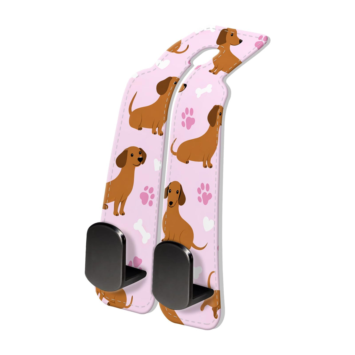 PU Leather Car Seat Hook, Storage Headrest Hanger, Cute Car Backseat Organizer, Car Hooks For Purses and Bags, Butterfly Rose