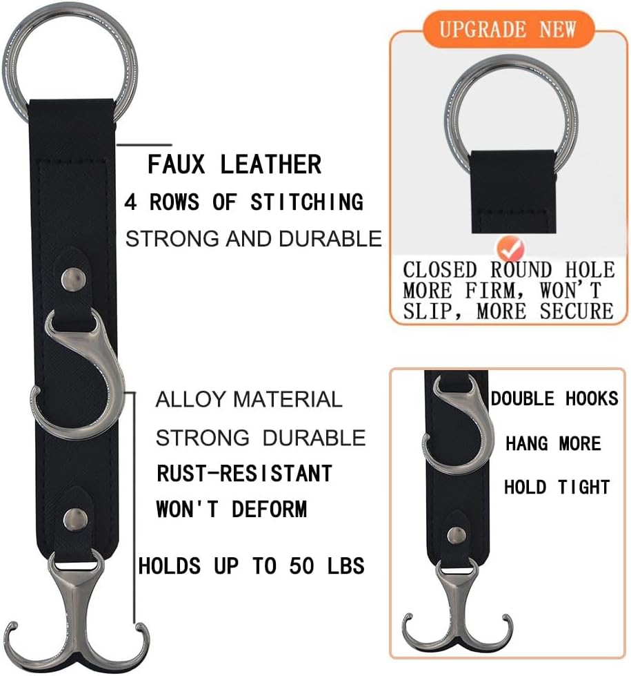 Car Headrest Hook 2 Pack Faux Leather Hanger Purse Bag Holder Purse Hook