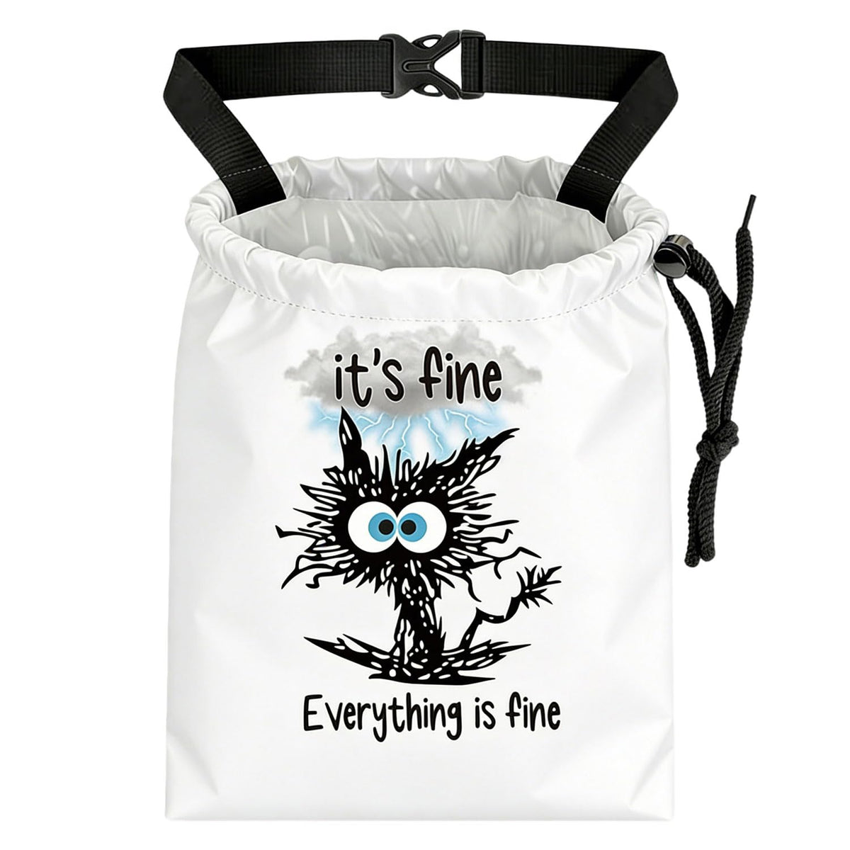 Black Flower Car Trash Bag - Waterproof Car Trash Bag Hanging Leakproof Car Garbage Bag - Washable Reusable Trash Bag for Car Interior Hanging Organizer Storage Vehicle Travelling Camping