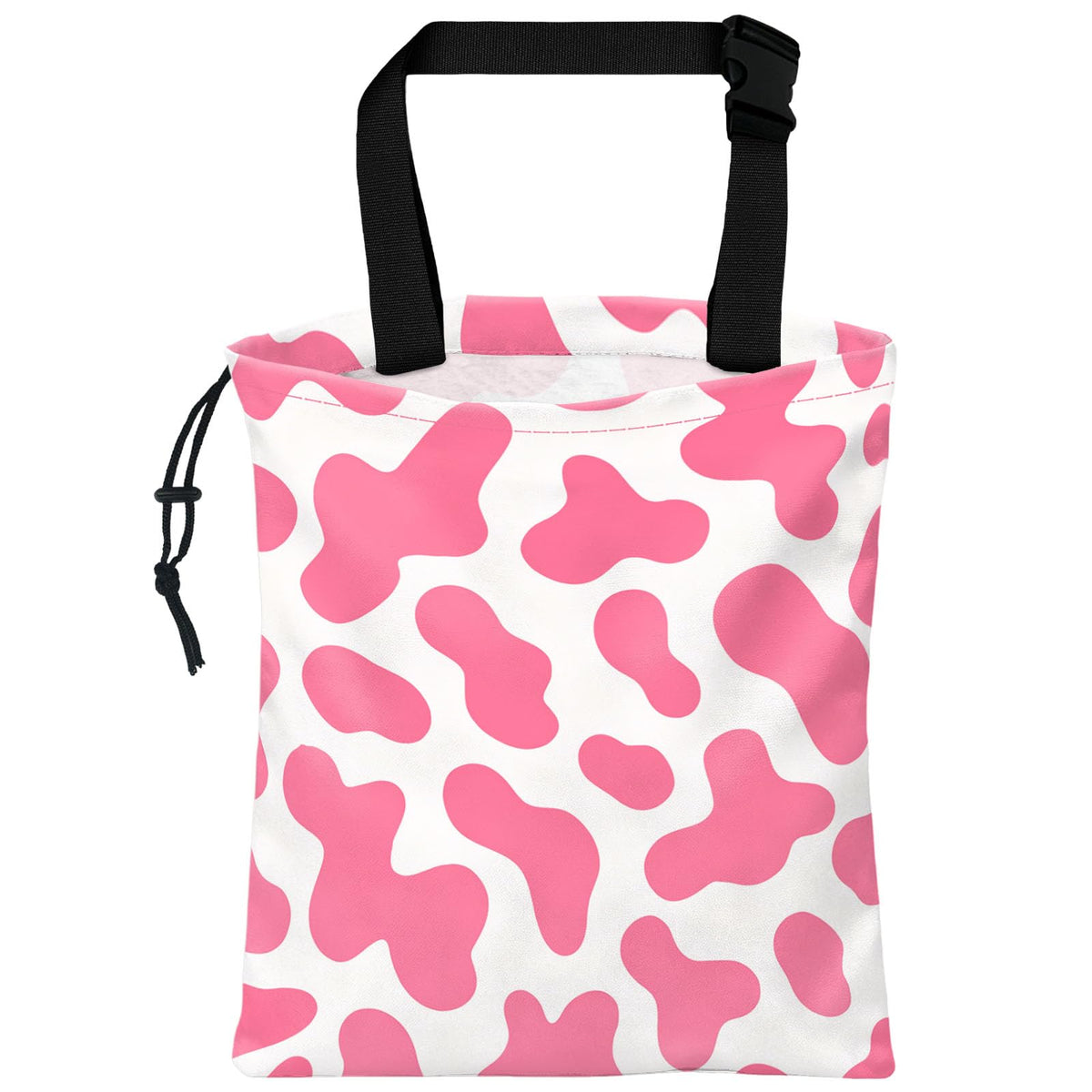 XIANGYUAN Cute Car Trash Bag,Hanging Car Organizer and Storage Bag,Trash Bin for Car Accessories,Cars Back Seat Organizer for Vehicle Travelling Camping（Black and White Cow Print）