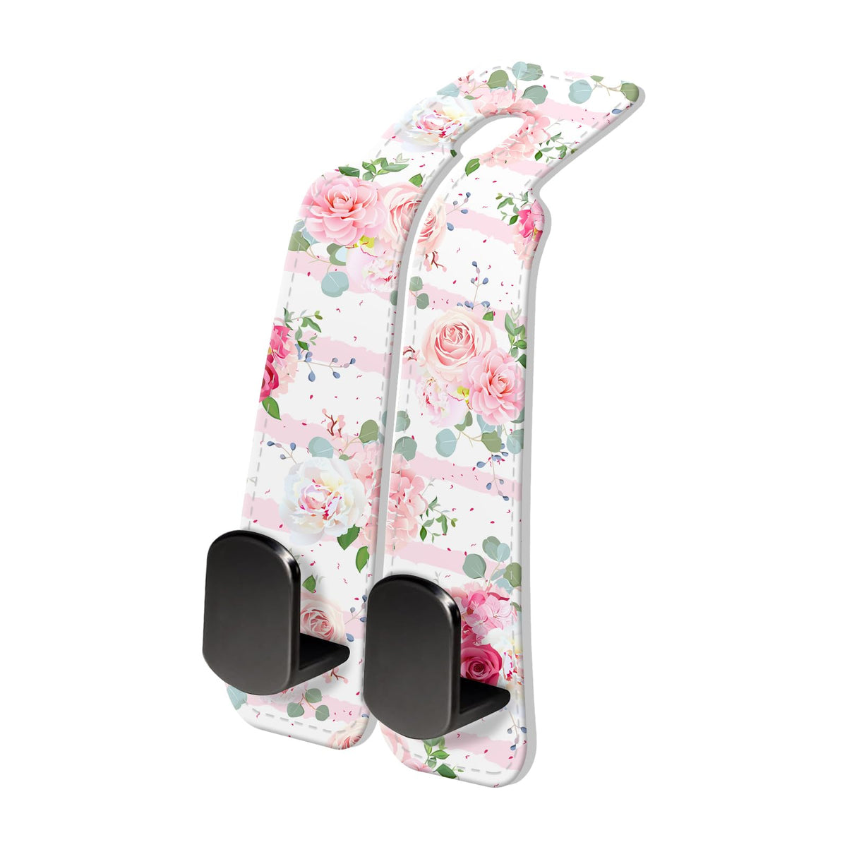 PU Leather Car Seat Hook, Storage Headrest Hanger, Cute Car Backseat Organizer, Car Hooks For Purses and Bags, Butterfly Rose