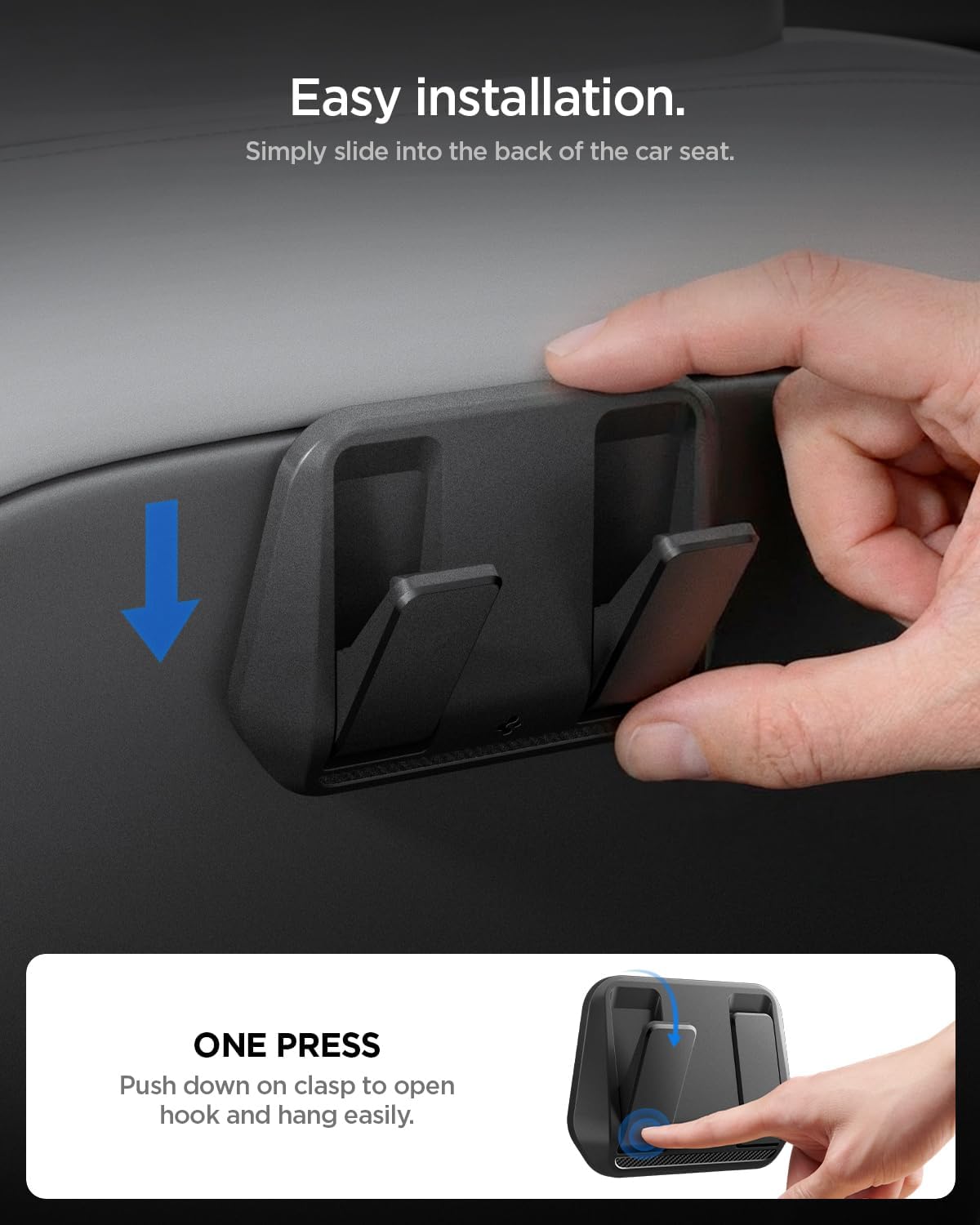 Spigen Seat Hook for Tesla Model Y Juniper and Model 3 Highland - 2 Pack