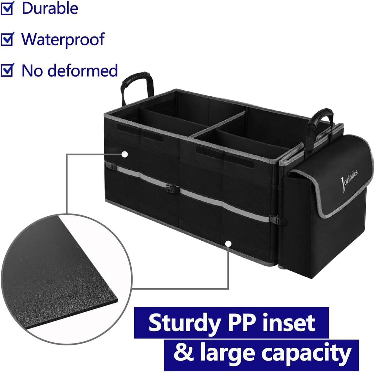Collapsible Trunk Organizer and Storage for Car with Leak proof Cooler Bag