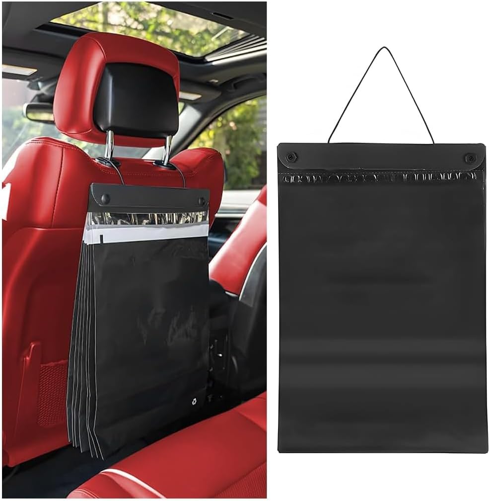 Mandark Car Trash Bag, 40PCS Disposable Large Capacity Hanging Garbage Pocket for Travel Camping, Portable Self Adhesive Auto Rubbish Pouch Accessories, Universal for Vehicles