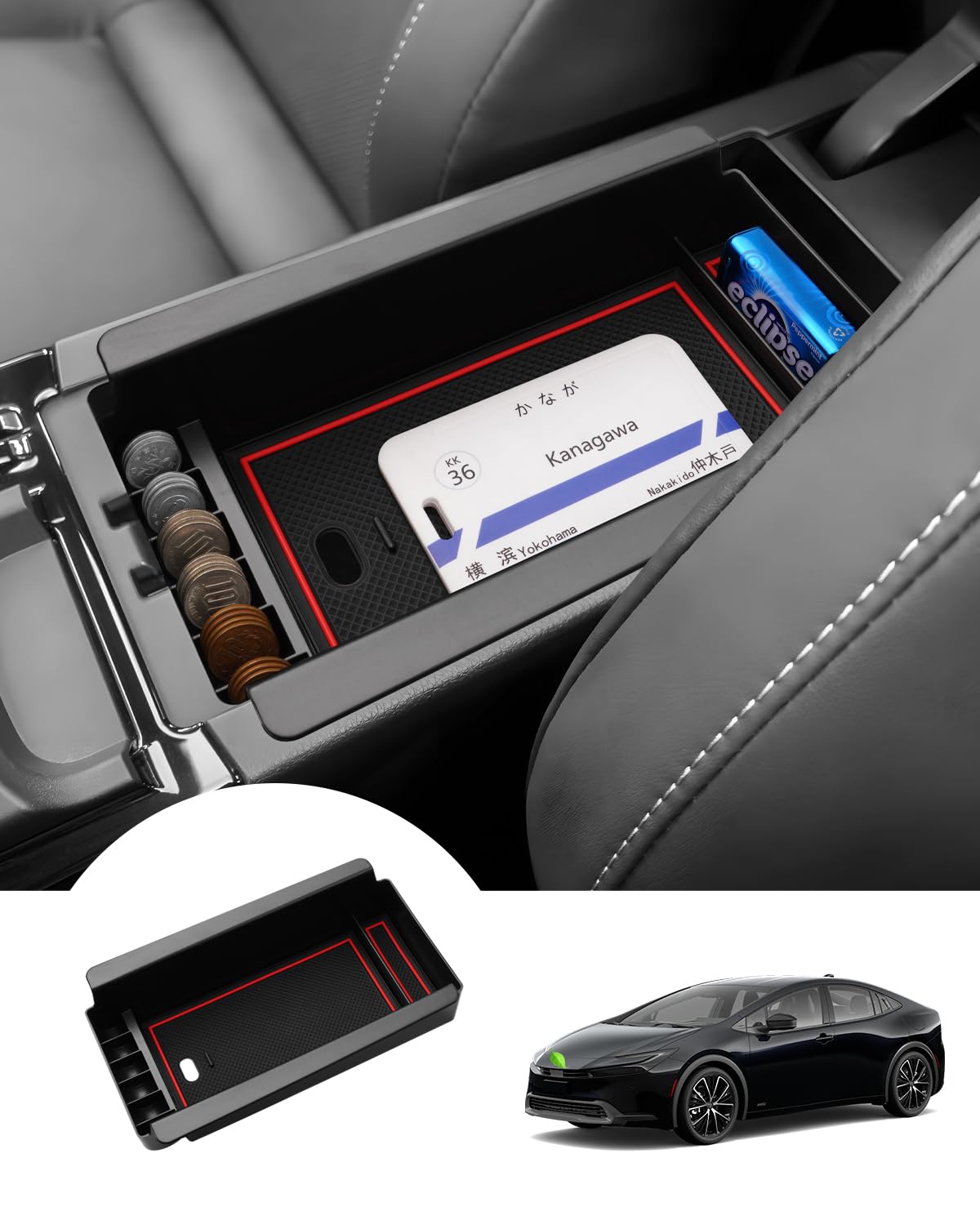 Autorder Center Console Organizer for 2022 2023 2024 2025 2026 Lexus NX NX 250/NX 350/NX 350h 450h+ Accessories Armrest Storage Box Secondary Insert Tray with Anti-Slip Mat