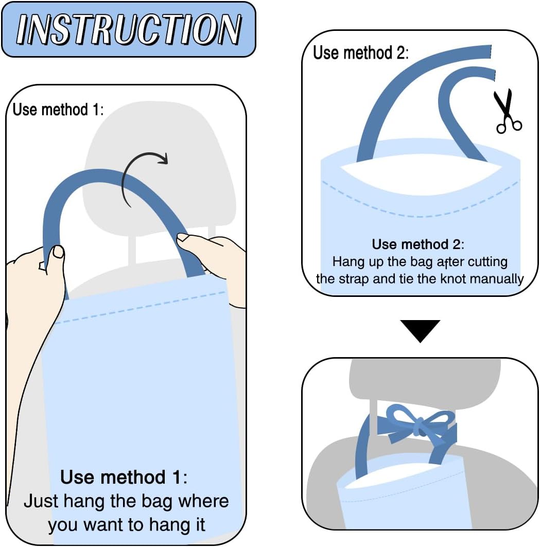 Car Trash Bag Hanging No Snap Small Garbage Bag for Car Back Seat Cute Printed One-handed Strap Trash Bags Car Accessories-Mountain Moon Lake Car Trash Bags