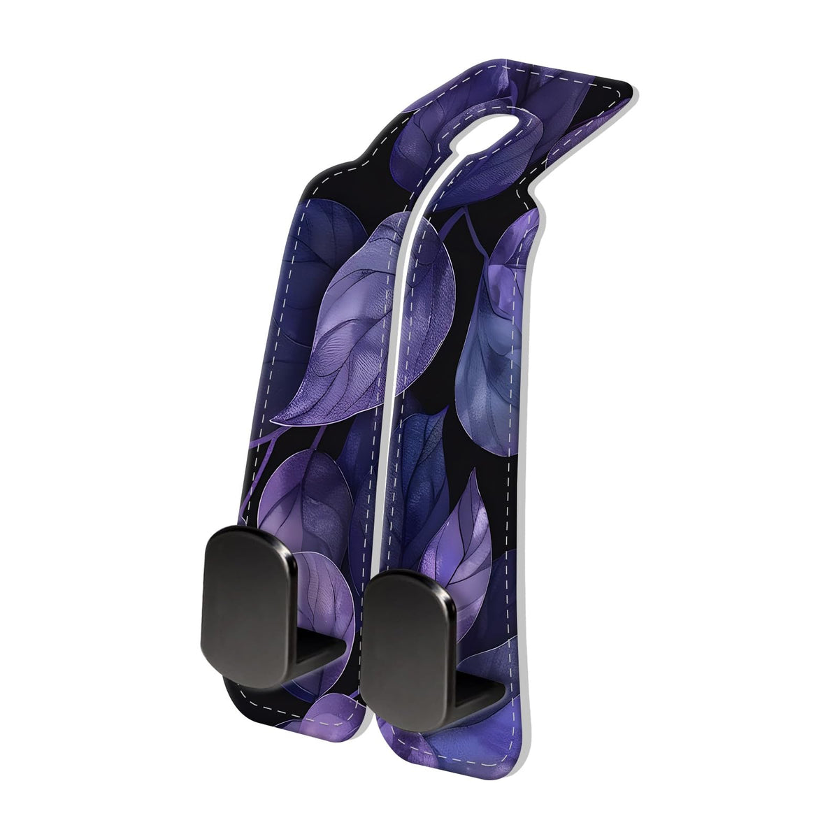 PU Leather Car Seat Hook, Storage Headrest Hanger, Cute Car Backseat Organizer, Car Hooks For Purses and Bags Gray Black Leopard