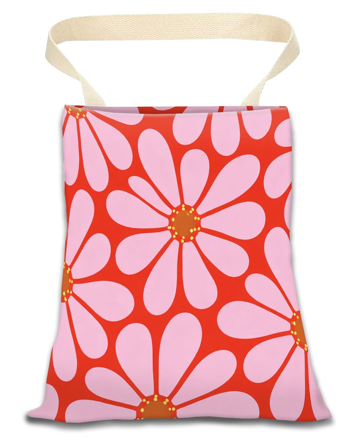 Car Trash Can, Durable Hanging Car Trash Garbage Bag, Cute Automotive Garbage Cans Organizer, Cute Pink Red Flower