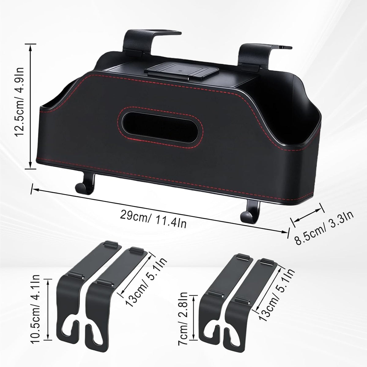 Backseat Car Organizer with Cup Holder, Car Seat Back Organizer, Black