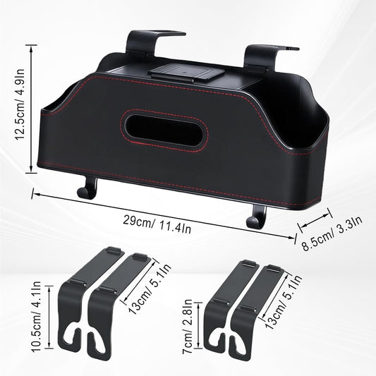 Backseat Car Organizer with Cup Holder, Car Seat Back Organizer, Black
