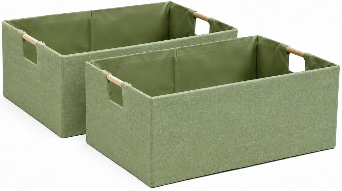 Storage Bin for Shelves Rectangle Closet Baskets Foldable Box with Handles, Gray Storage Bins, Storage Boxes for Home Office Car Dormroom