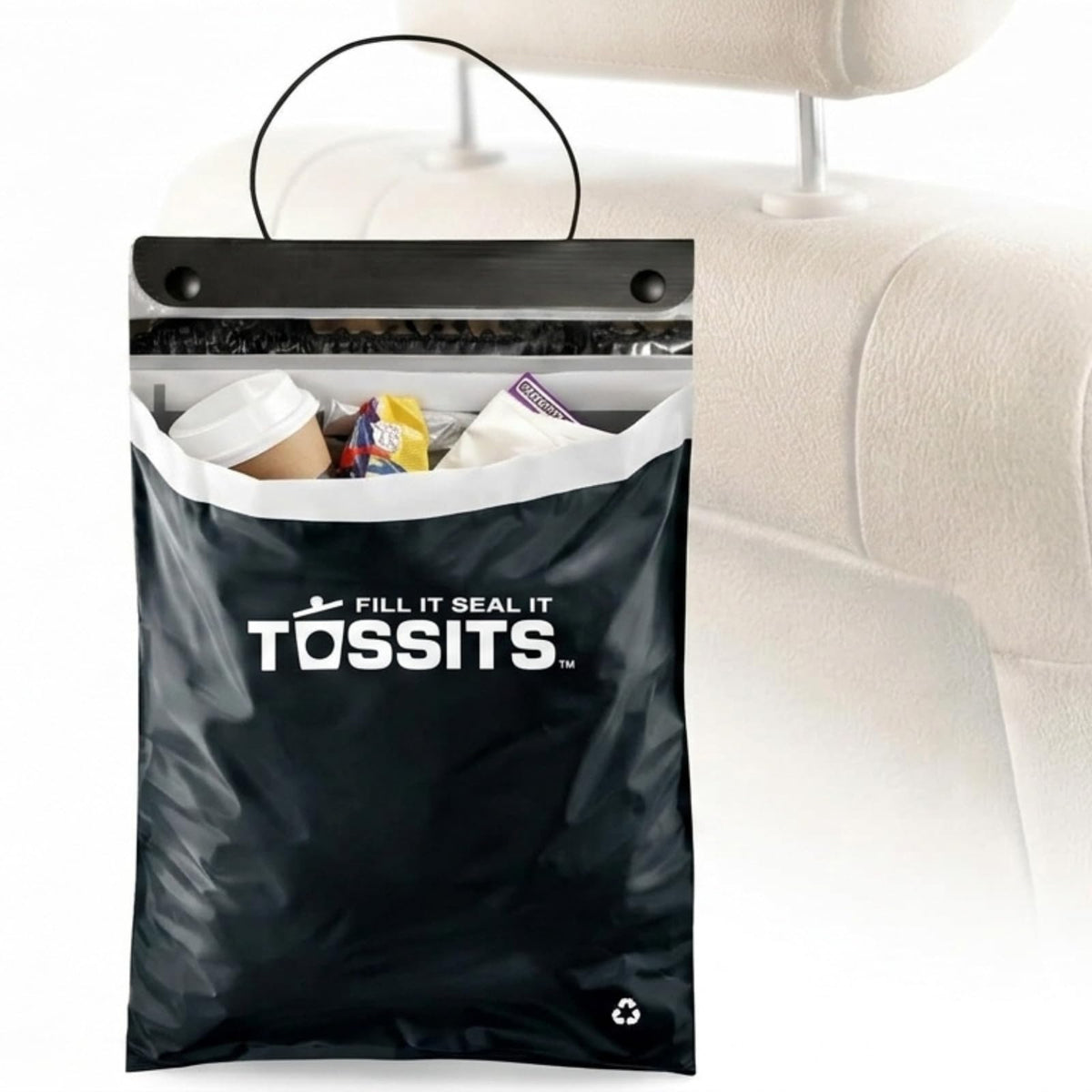 Tossits Hanging Car Trash & Garbage Bags, Disposable, Blue 21 Count