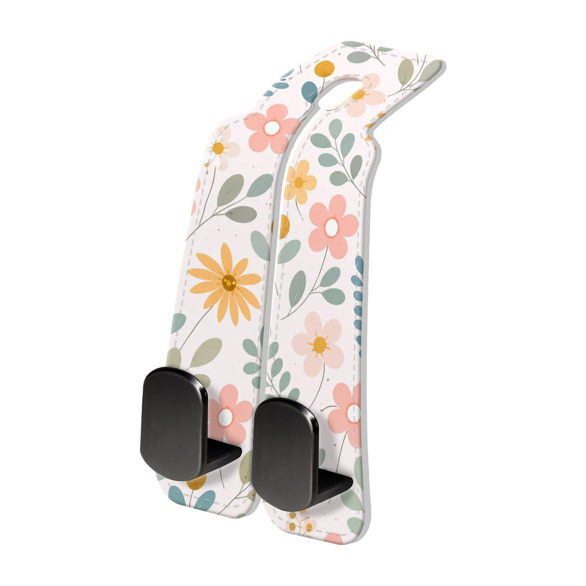PU Leather Car Seat Hook, Storage Headrest Hanger, Cute Car Backseat Organizer, Car Hooks For Purses and Bags, Butterfly Rose