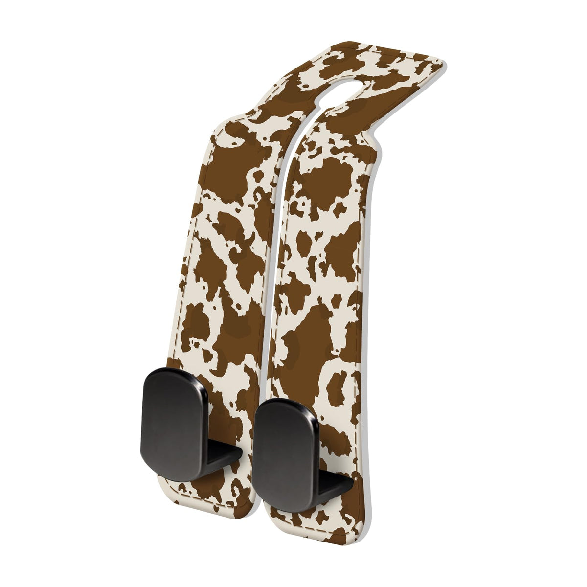 PU Leather Car Seat Hook, Storage Headrest Hanger, Cute Car Backseat Organizer, Car Hooks For Purses and Bags Black Leopard