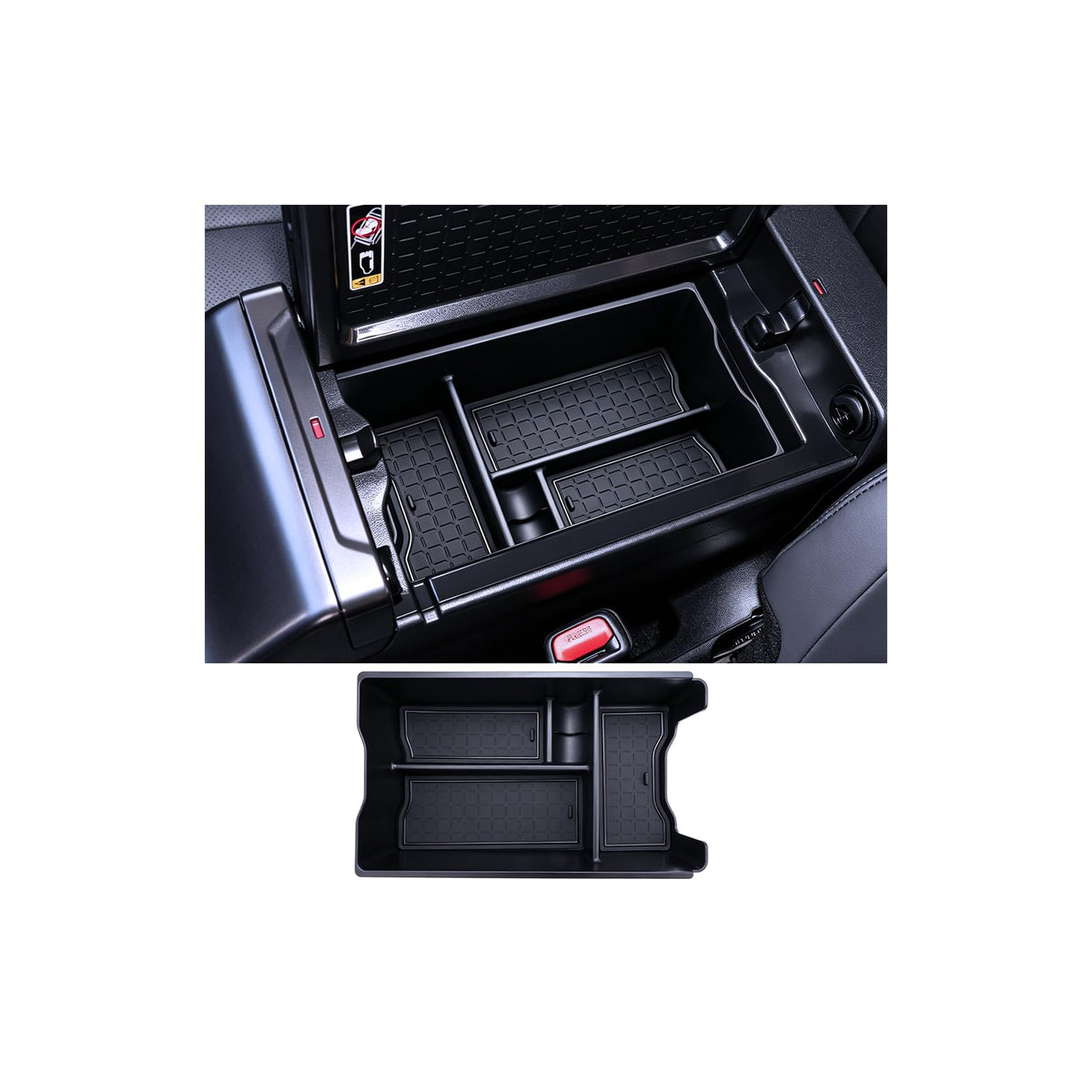 For 2026 Toyota RAV4 Center Console Passenger Glove Box Divider Organizer ABS Material Easy to Pick Up&Install, 6th Gen Hybrid&Plug-in Hybrid Interior Accessories