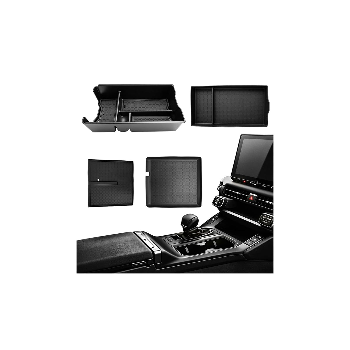 For 2026 Toyota RAV4 Center Console Passenger Glove Box Divider Organizer ABS Material Easy to Pick Up&Install, 6th Gen Hybrid&Plug-in Hybrid Interior Accessories