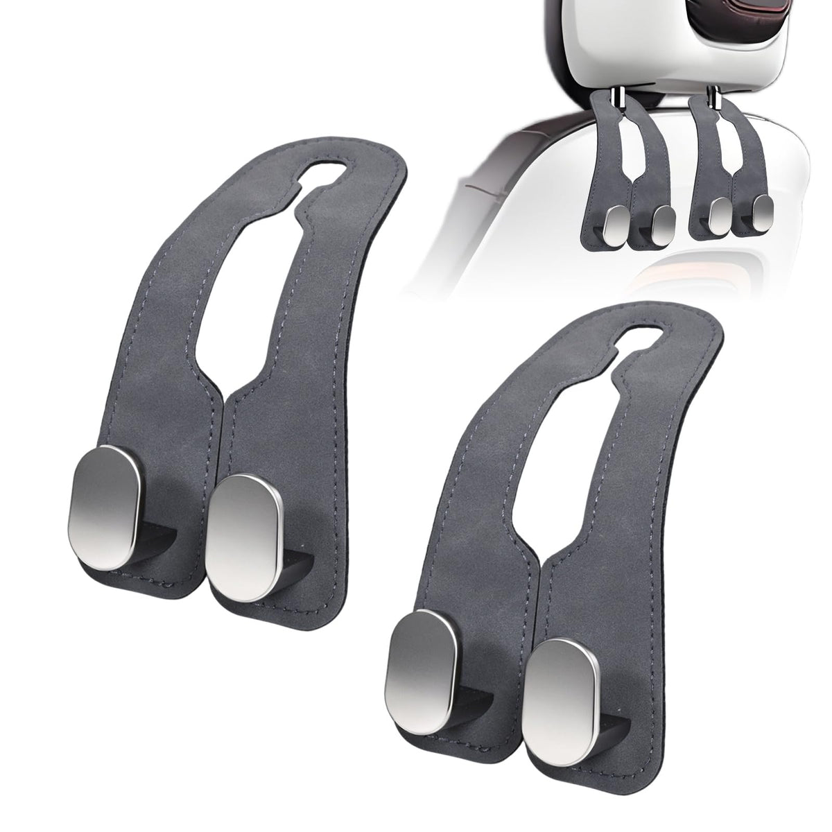 Car Purse Hook Purse Hook for Car Seats Headrest Car Seat Hooks,Heavy Duty Vehicle Organizer for Handbags, Groceries, Purses, Keep Car Tidy (Black, 2 Pack)