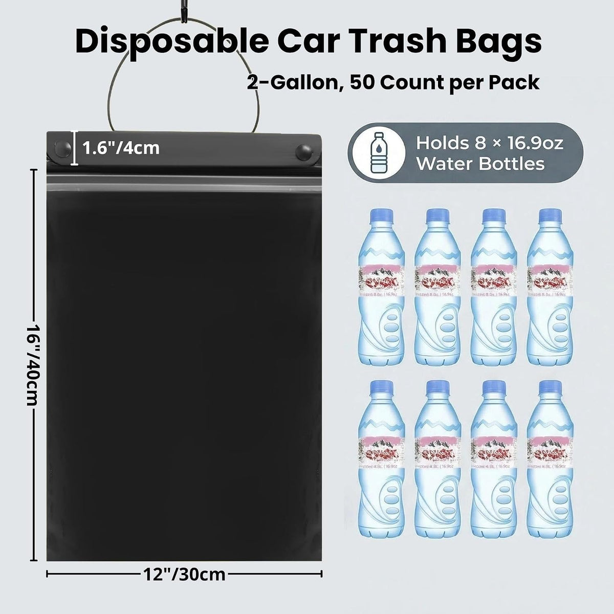 100 Count Recycled PE Disposable Car Trash Bags