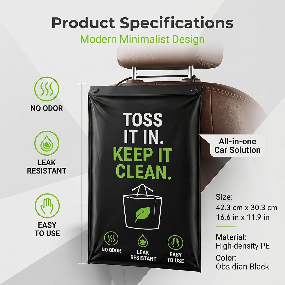 Disposable Car Trash Bag Hanging,Car Garbage Bag Leakproof, Odor Seal 50PCS