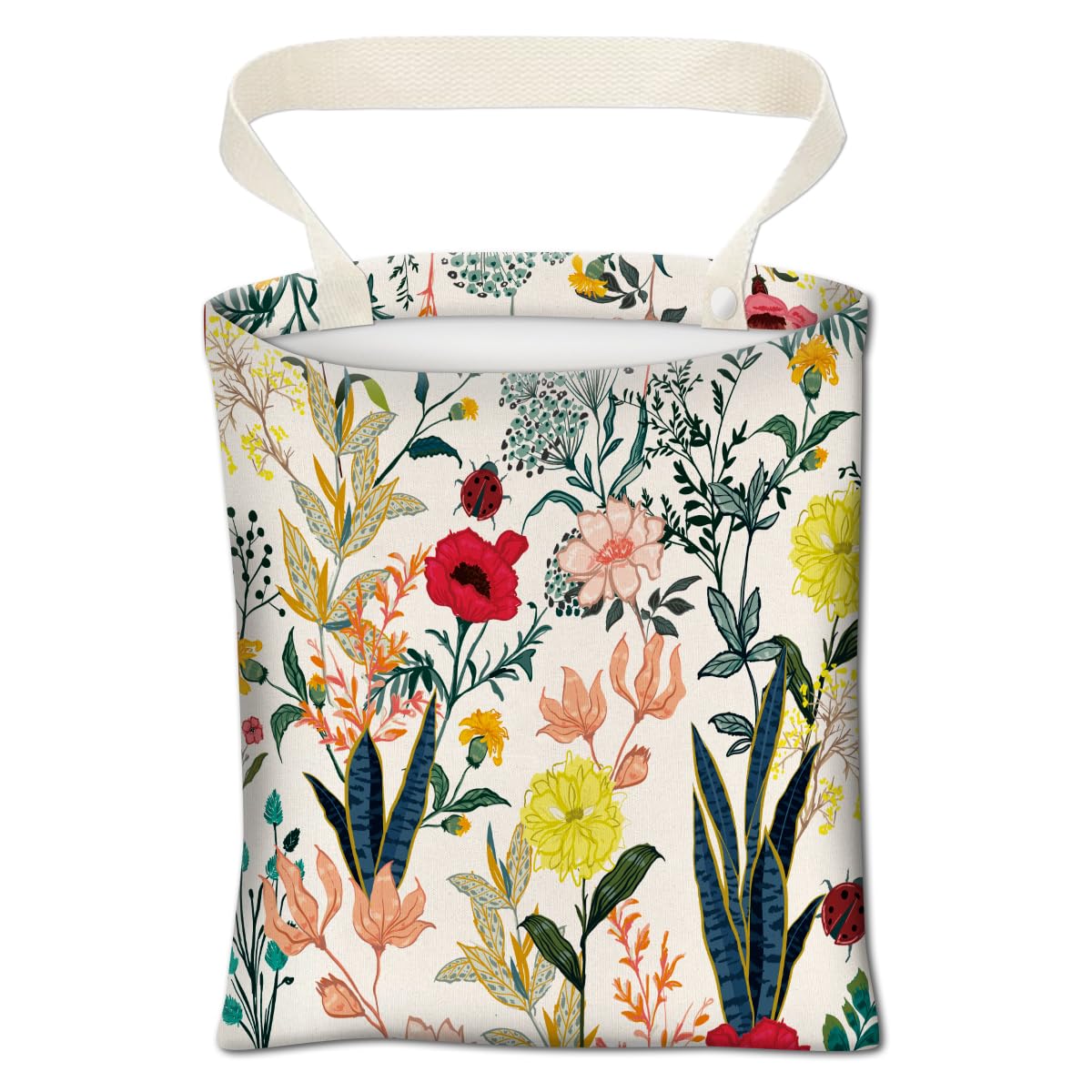 Car Trash Can, Cute Car Trash Bag, Hanging Car Organizer and Storage Bag, Trash Bin for Car Accessories, Vehicle, Travelling, Camping Cute Blue Flowers