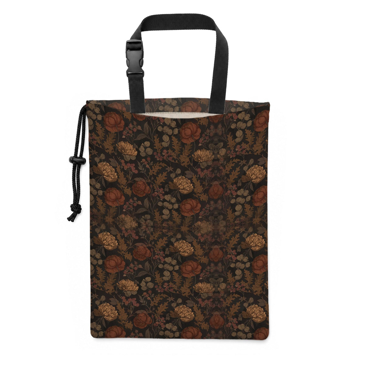 Vintage Sage Green Floral Car Trash Bag Hanging, 11x13Inch