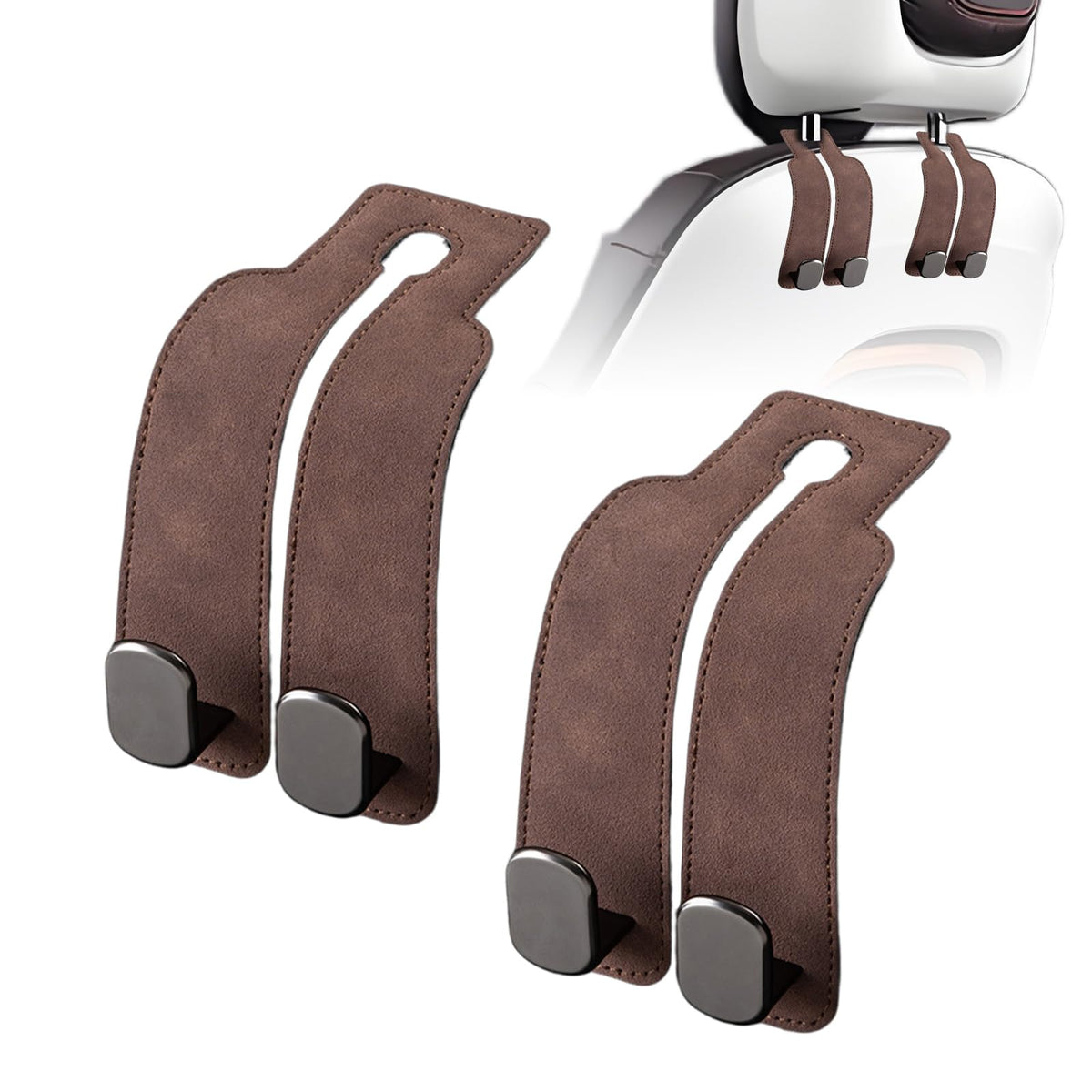 Car Purse Hook Purse Hook for Car Seats Headrest Car Seat Hooks,Heavy Duty Vehicle Organizer for Handbags, Groceries, Purses, Keep Car Tidy (Gray, 4 Pack)