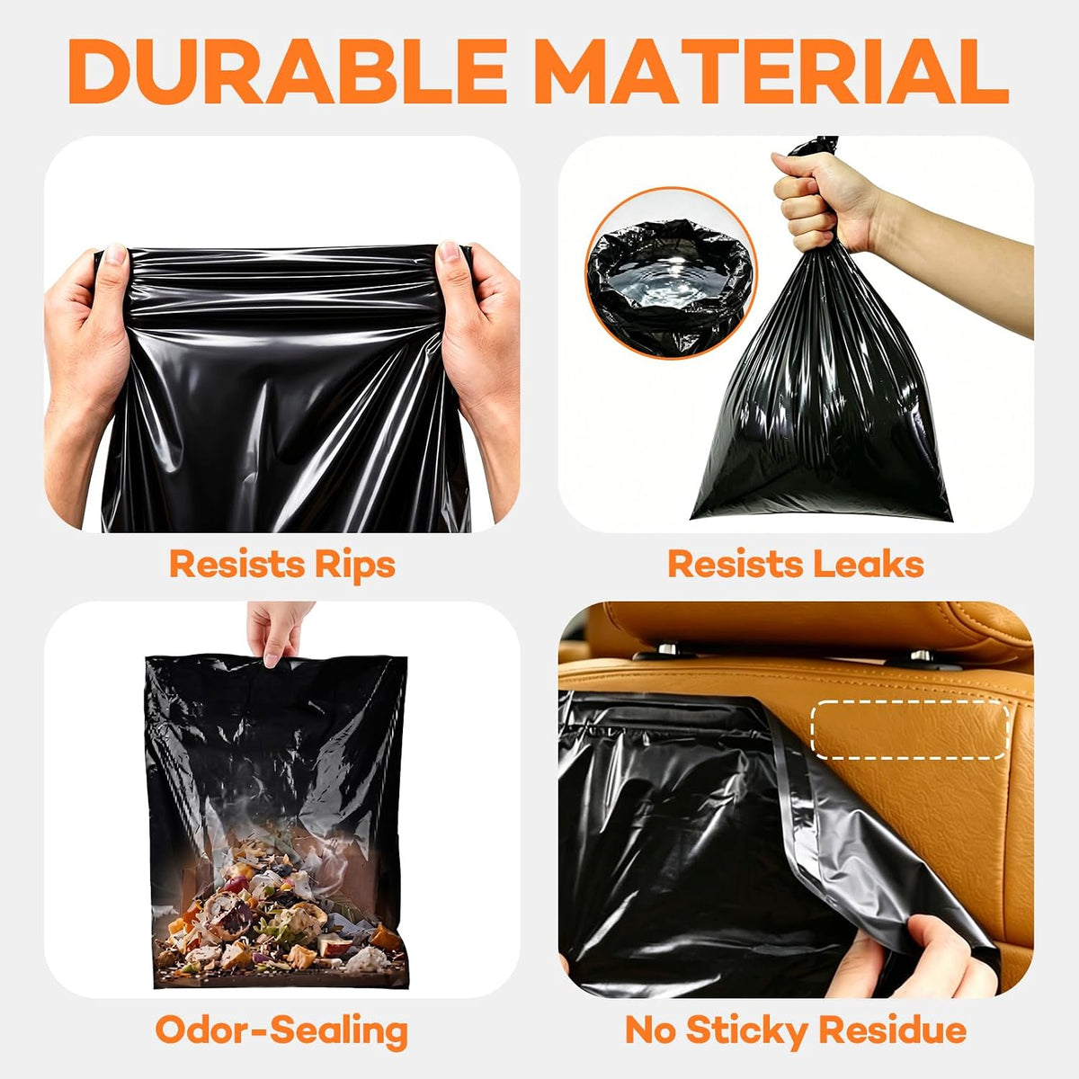 80 Count Hanging Car Trash Bags, Disposable Leak-proof Garbage Can for Car