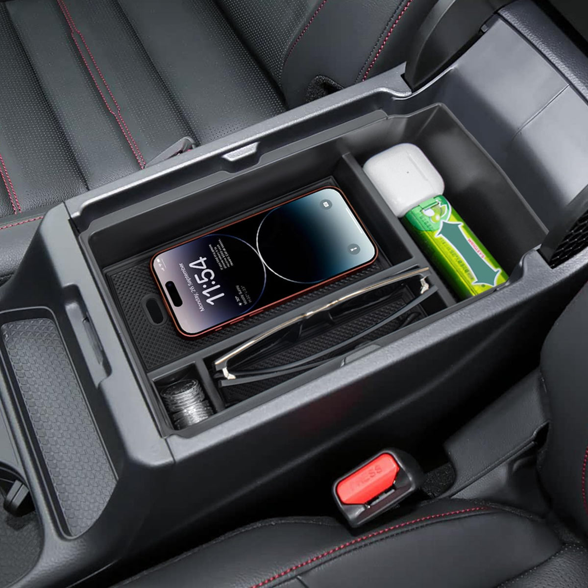 2PCS Center Console Organizer Tray and Armrest Storage Box Compatible with 2026 2025 2024 2023 Honda CRV Accessories Insert Secondary Storage Box with ABS Material