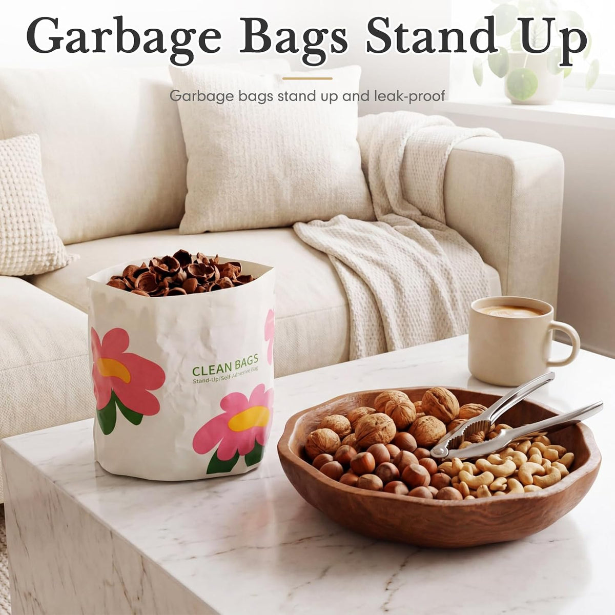Sabary 60 Pcs Disposable Car Garbage Bin Bags, Seal Vomit Trash for Car