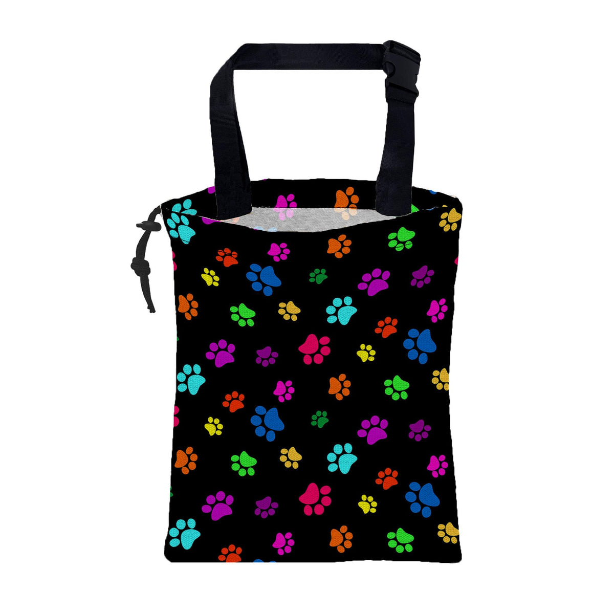 Car Garbage Bag Cute Panda and Heart Drawstring Car Trash Bag Hanging for Back Seat with Adjustable Buckle Canvas Vehicle Trash Can Easy-to-Install