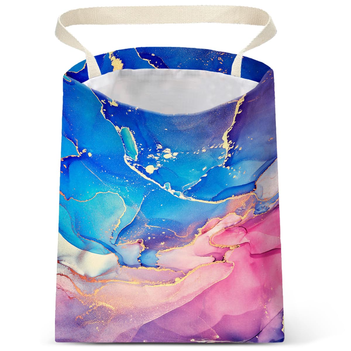 Car Trash Bag Hanging No Snap Small Garbage Bag for Car Back Seat Cute Printed One-handed Strap Trash Bags Car Accessories-Mountain Moon Lake Car Trash Bags
