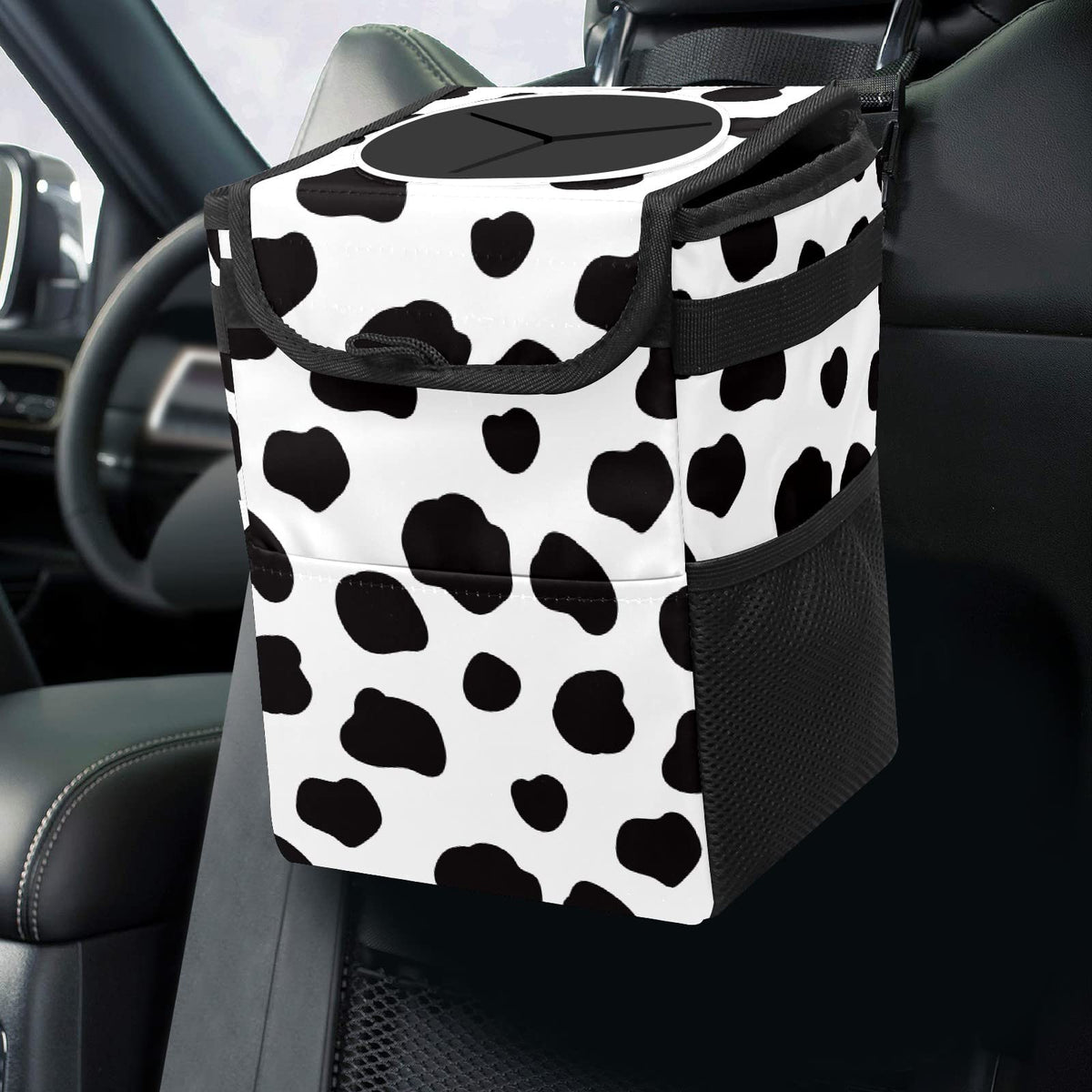 Colorful Sea Turtle Animal Car Trash Can with Lid Collapsible Reusable Waterproof Automotive Garbage Can,Car Organizer