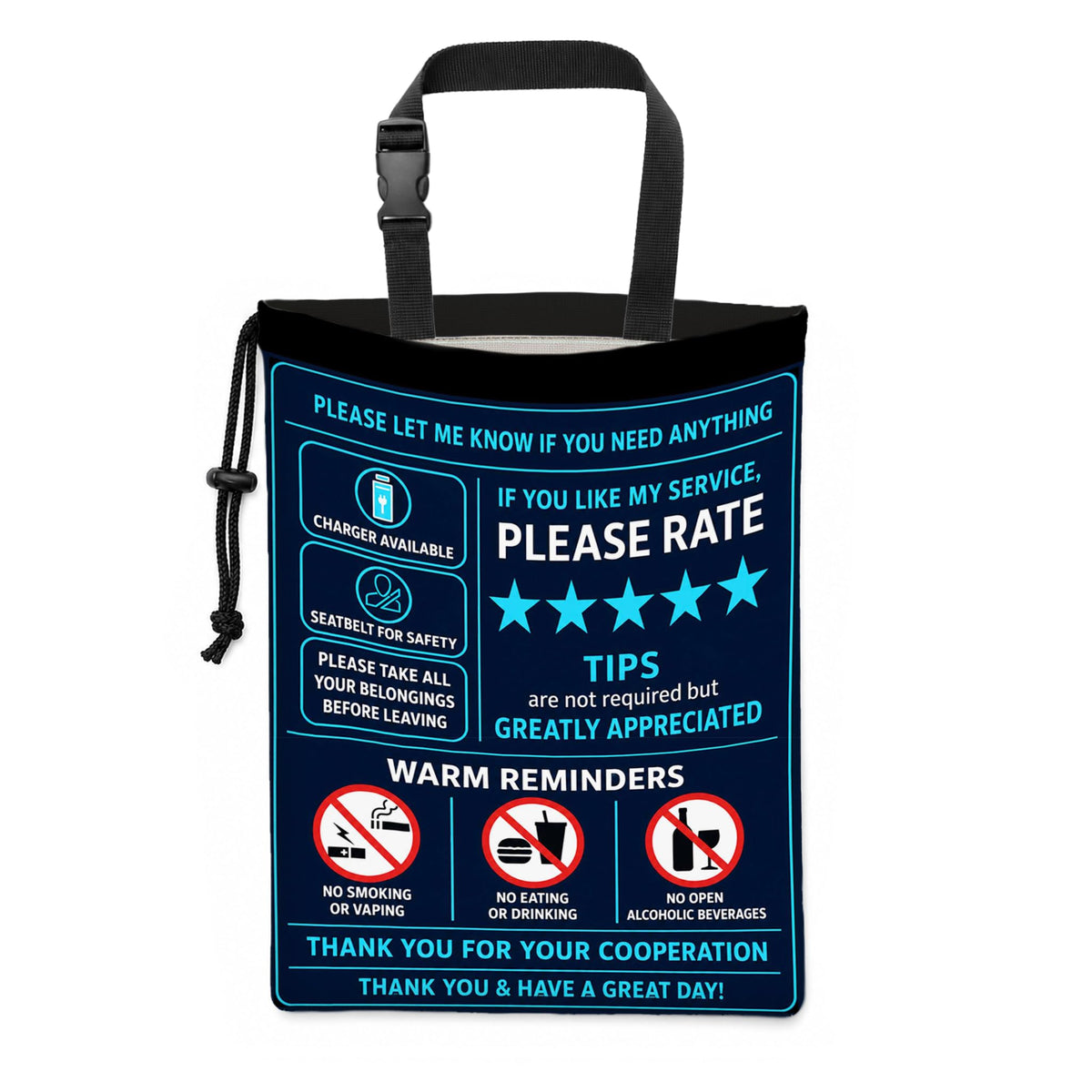 Sage Green Horse Lover Car Trash Bag Hanging, 11x13Inch