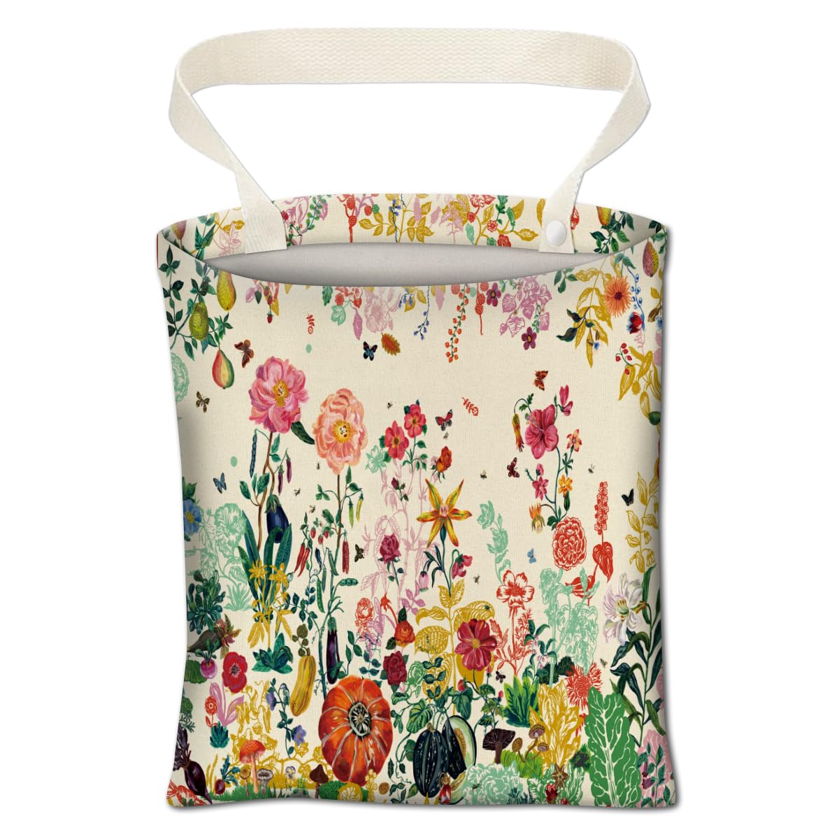 Car Trash Can, Cute Car Trash Bag, Hanging Car Organizer and Storage Bag, Trash Bin for Car Accessories, Vehicle, Travelling, Camping Cute Blue Flowers