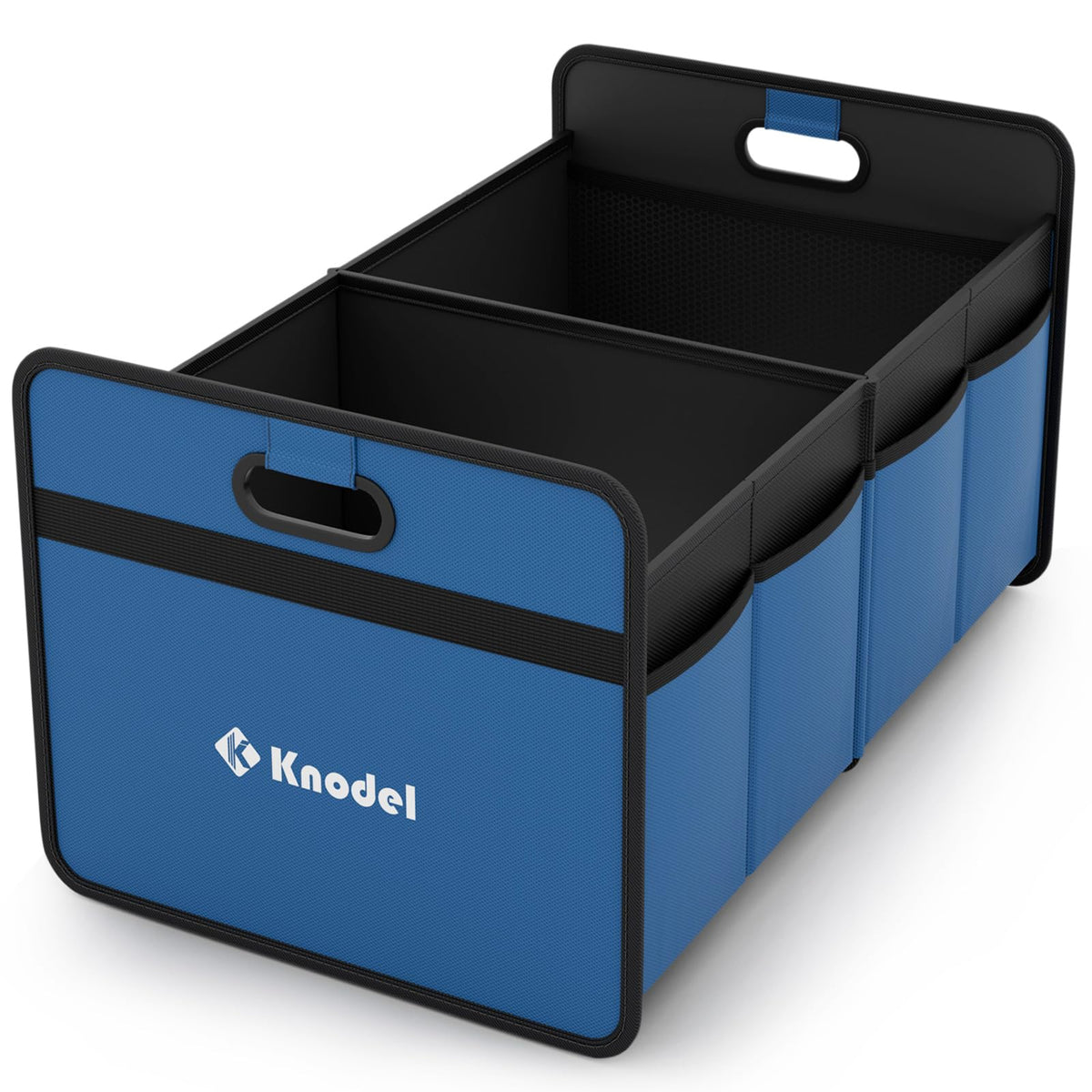 K KNODEL 3 Compartments Trunk Organizer for Car and Sedan (Large, Black)