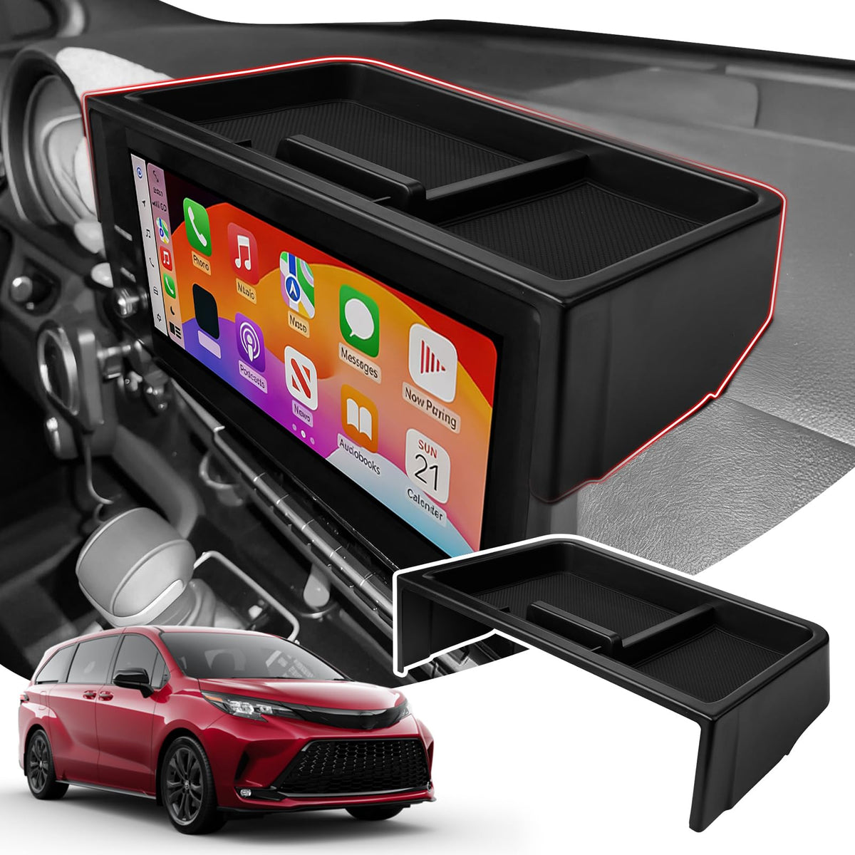 Autorder Center Console Organizer for 2022 2023 2024 2025 2026 Lexus NX NX 250/NX 350/NX 350h 450h+ Accessories Armrest Storage Box Secondary Insert Tray with Anti-Slip Mat
