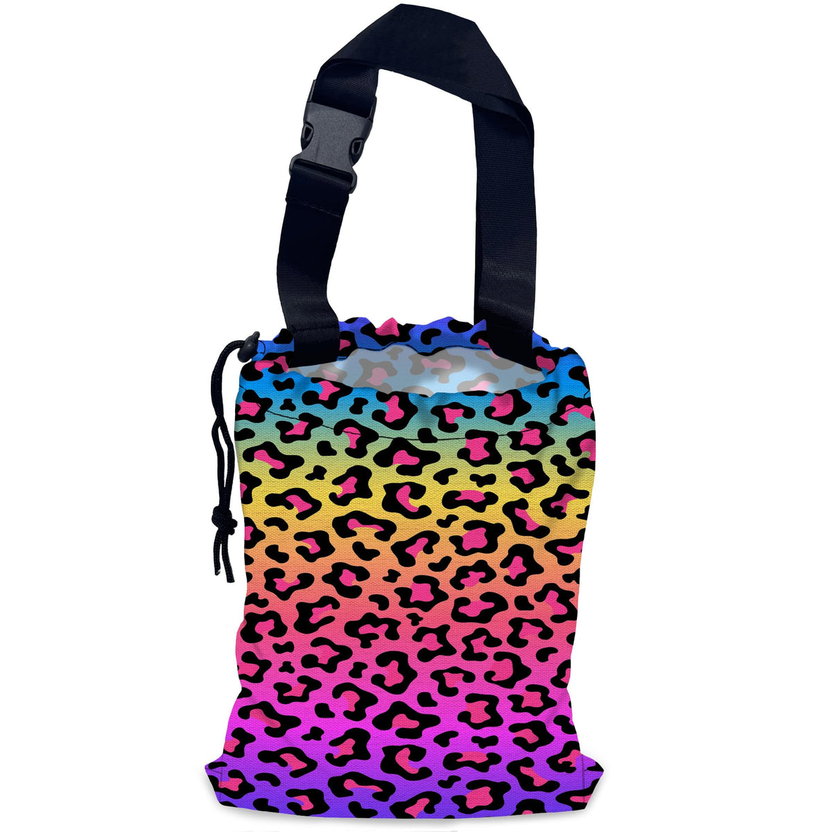 Colorful Stars Car Trash Bag,Neon Stars Hanging Drawstring Car Garbage Bag,Waterproof Canvas Car Back Seat Organizer with Adjustable Buckle,for Vehicles,SUVs,Camping,Road Trips