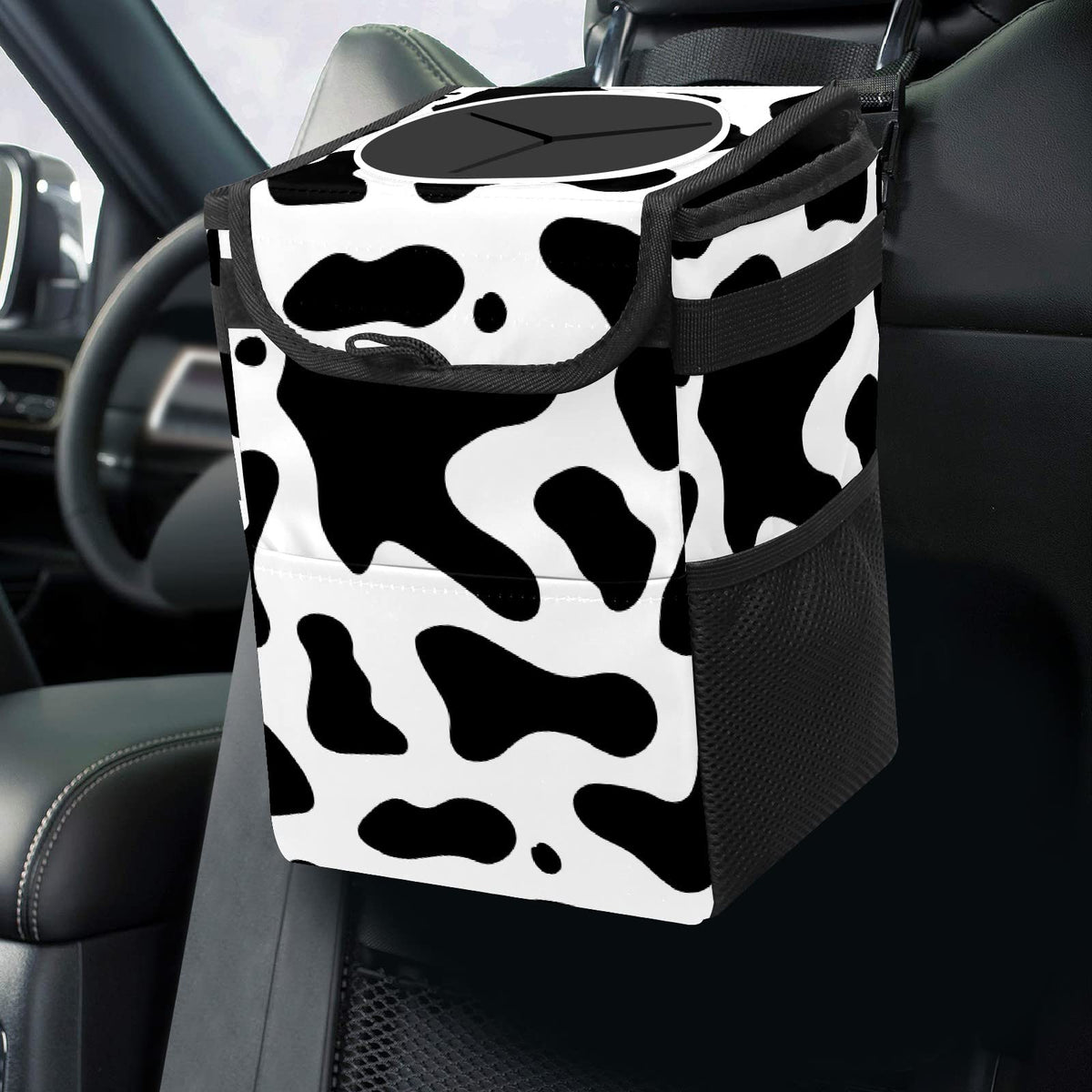 Colorful Sea Turtle Animal Car Trash Can with Lid Collapsible Reusable Waterproof Automotive Garbage Can,Car Organizer