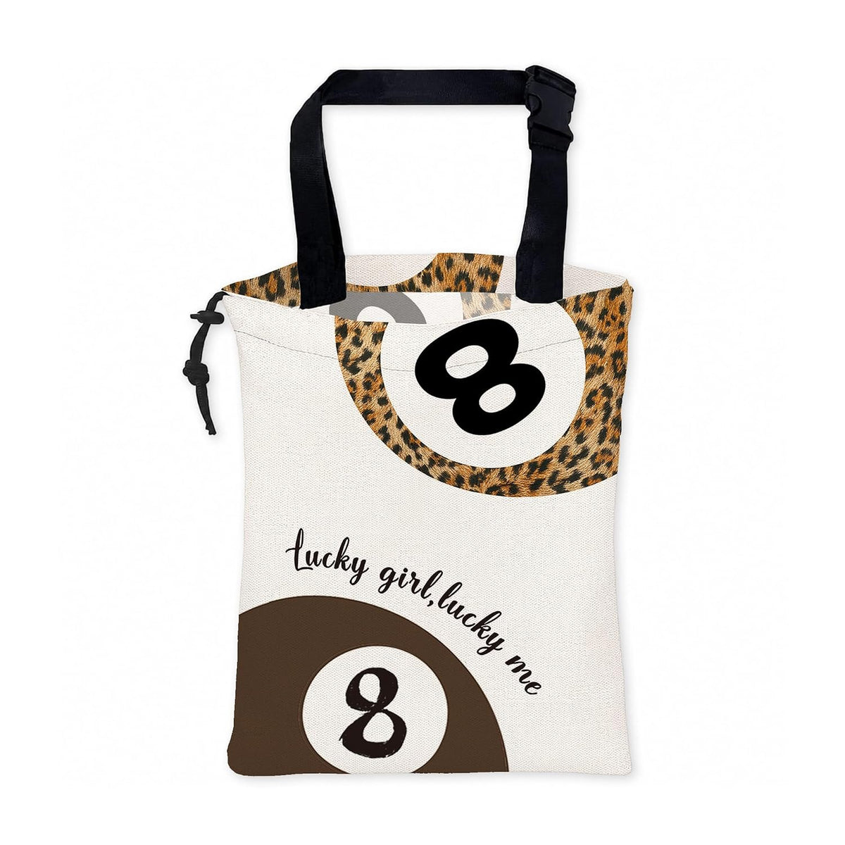Trendy Leopard Lucky 8 Ball Hanging Car Trash Bag, 11x13Inch