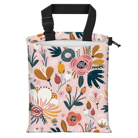 Car Trash Bag Large Hanging Can for Back of Seat, Cute Waterproof Car Garbage Bag for Vehicle, Travelling, Outdoor Cute Boho Pink Floral