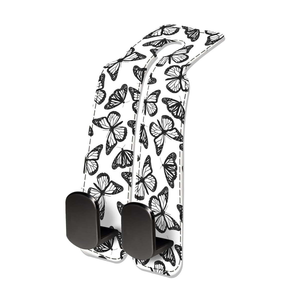 Car Seat Headrest Hook, Universal Leather Cute Hanger Holder Hook, Storage Organizer Interior Accessories for Purse Bags Handbag Cute Retro Flower Skulls