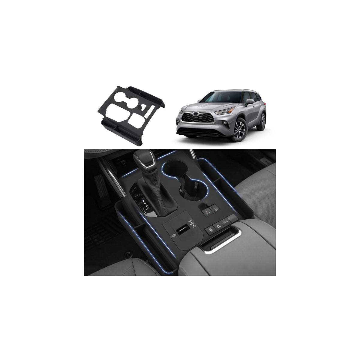 Autorder Center Console Organizer for 2022 2023 2024 2025 2026 Lexus NX NX 250/NX 350/NX 350h 450h+ Accessories Armrest Storage Box Secondary Insert Tray with Anti-Slip Mat