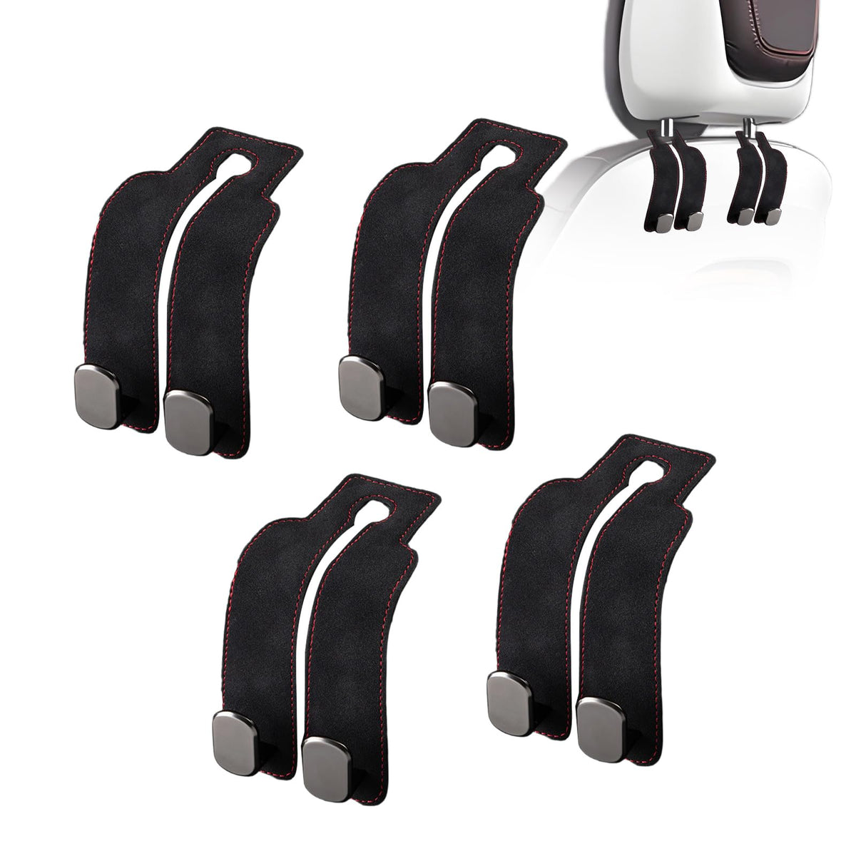 Car Purse Hook Purse Hook for Car Seats Headrest Car Seat Hooks,Heavy Duty Vehicle Organizer for Handbags, Groceries, Purses, Keep Car Tidy (Gray, 4 Pack)