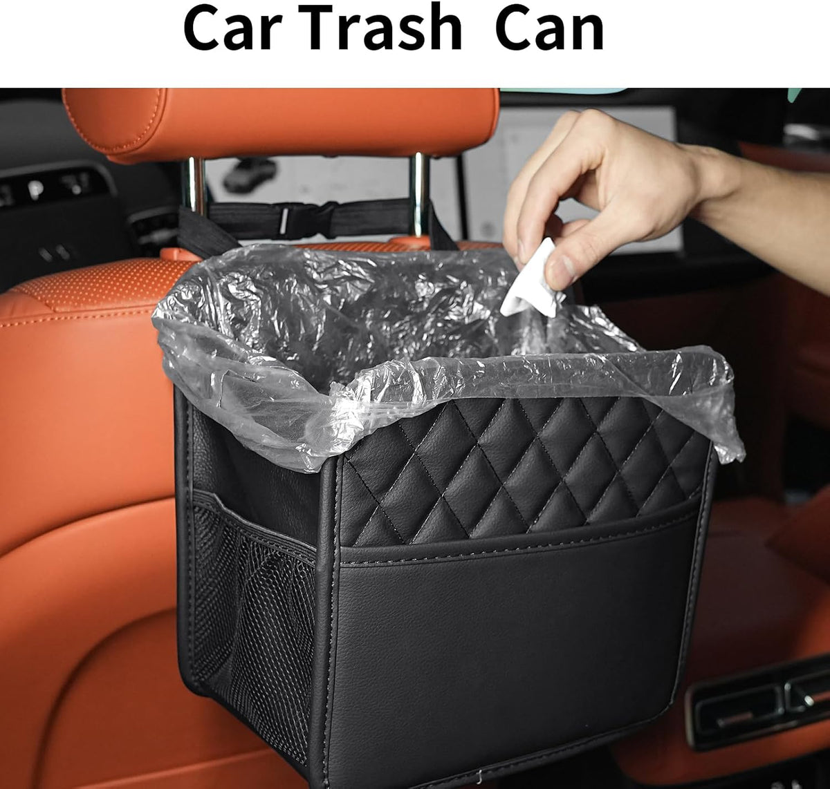 FrgKbTm 2Pack Car Seat Back Organizer, Waterproof Car Backseat Organizer with Cup Holders Large Capacity Hanging Car Storage Bag for Phones Documents Cups Bottle Travel Compatible with Most Vehicles