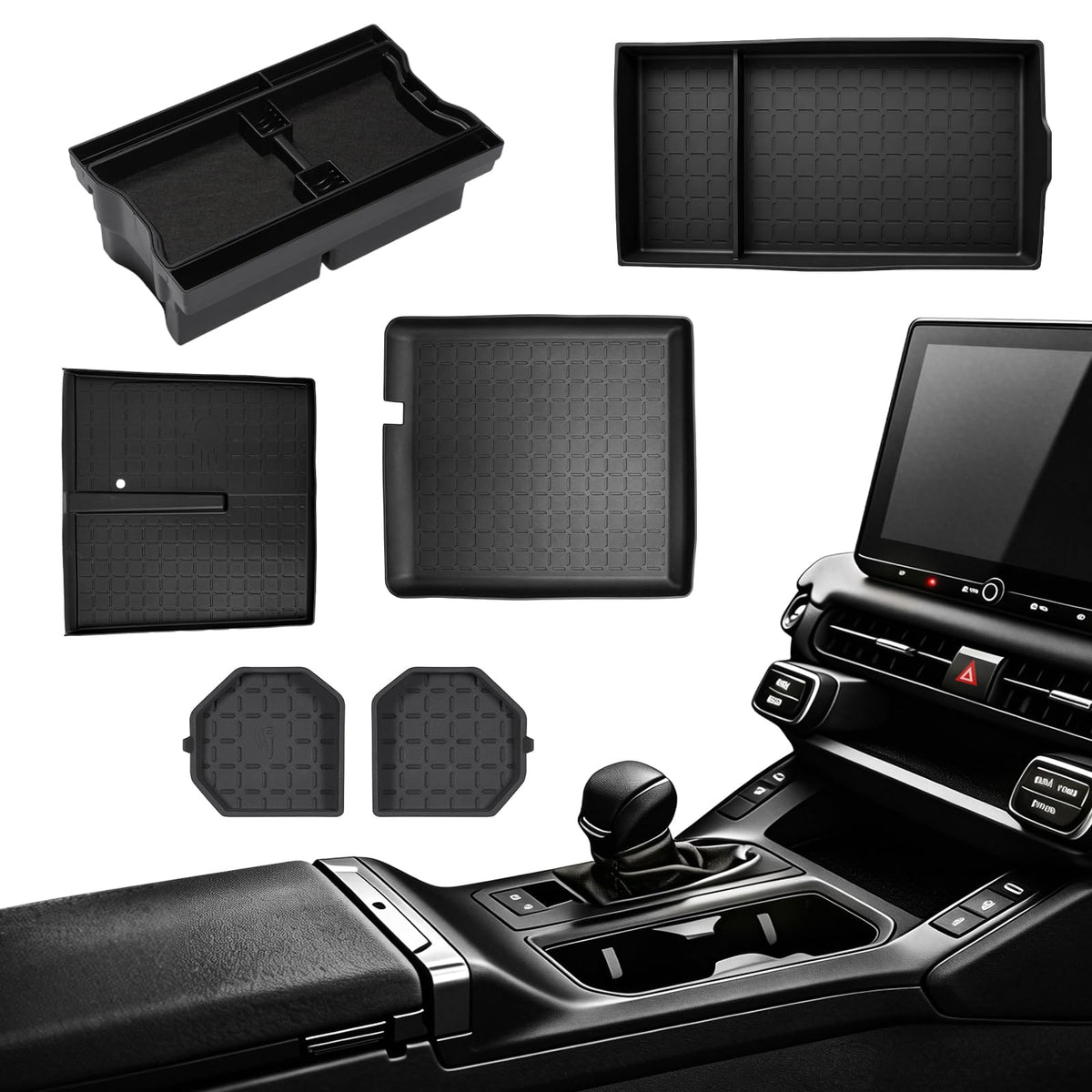 For 2026 Toyota RAV4 Center Console Passenger Glove Box Divider Organizer ABS Material Easy to Pick Up&Install, 6th Gen Hybrid&Plug-in Hybrid Interior Accessories