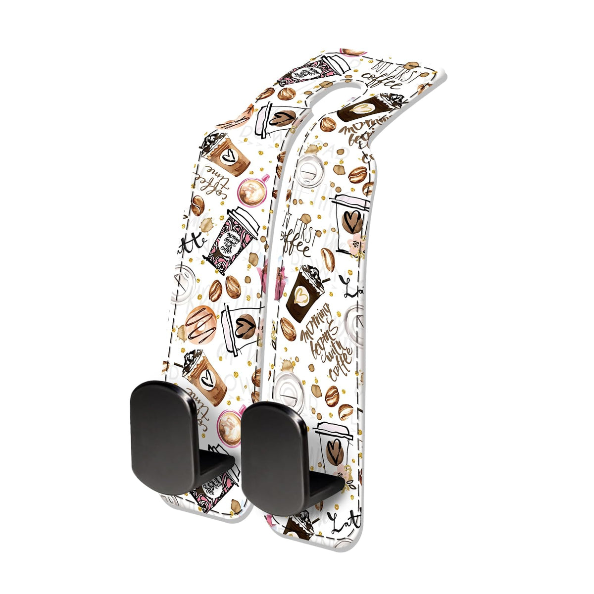 Car Seat Headrest Hook, Universal Leather Cute Hanger Holder Hook, Storage Organizer Interior Accessories for Purse Bags Handbag Cute Retro Flower Skulls
