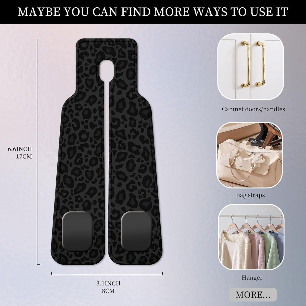 PU Leather Car Seat Hook, Storage Headrest Hanger, Cute Car Backseat Organizer, Car Hooks For Purses and Bags Black Leopard